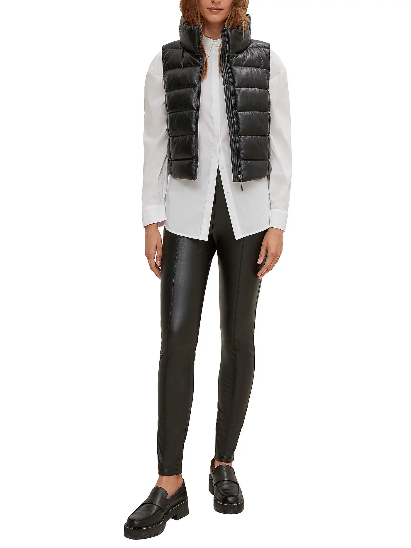 COMMA | Steppgilet in Lederoptik | 